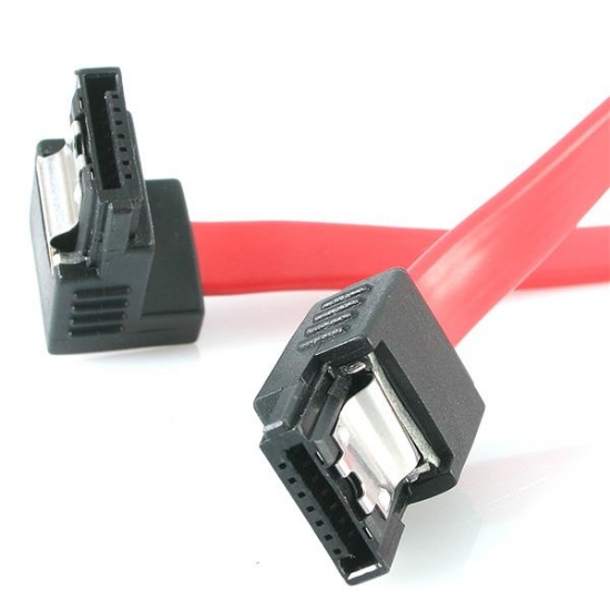 Picture of StarTech.com 12in Latching SATA to Right Angle SATA Serial ATA Cable