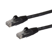 Picture of StarTech.com 75ft CAT6 Ethernet Cable - Black CAT 6 Gigabit Ethernet Wire -650MHz 100W PoE RJ45 UTP Network/Patch Cord Snagless w/Strain Relief Fluke Tested/Wiring is UL Certified/TIA