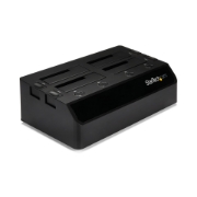 Picture of StarTech.com 4-Bay USB 3.0 to SATA Hard Drive Docking Station, USB Hard Drive Dock, External 2.5/3.5" SATA III SSD/HDD Docking Station, Hot-Swap Hard Drive Bay, Top-Loading