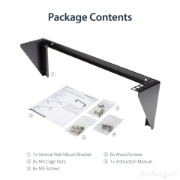 Picture of StarTech.com 2U 19in Steel Vertical Wall Mount Equipment Rack Bracket