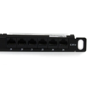 Picture of StarTech.com 24 Port 0.5U Cat5e Patch Panel - RJ45 Ethernet Rackmount Cat 5e 110 Patch Panel