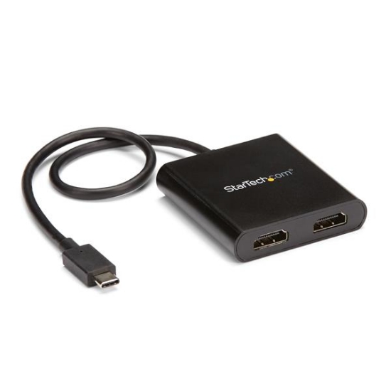 Picture of StarTech.com 2-Port Multi Monitor Adapter - USB-C to 2x HDMI Video Splitter - USB Type-C to HDMI MST Hub - Dual 4K 30Hz or 1080p 60Hz - Thunderbolt 3 Compatible - Windows Only