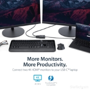 Picture of StarTech.com 2-Port Multi Monitor Adapter - USB-C to 2x HDMI Video Splitter - USB Type-C to HDMI MST Hub - Dual 4K 30Hz or 1080p 60Hz - Thunderbolt 3 Compatible - Windows Only