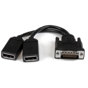 Picture of StarTech.com 8" (20 cm) DMS-59 to Dual DisplayPort Adapter Cable - 4K x 2K Video - LFH DMS 59 pin (M) to 2x DisplayPort 1.2 (F) Splitter Y Cable - LFH Graphics Card to Dual DP Monitors