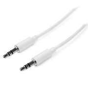 Picture of StarTech.com 3m White Slim 3.5mm Stereo Audio Cable - Male to Male