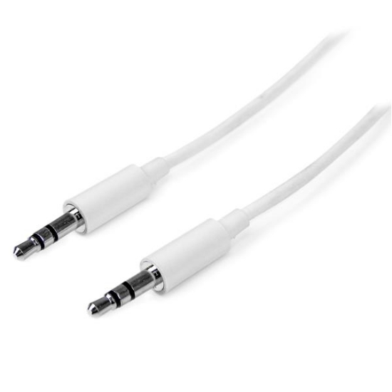 Picture of StarTech.com 3m White Slim 3.5mm Stereo Audio Cable - Male to Male