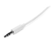 Picture of StarTech.com 3m White Slim 3.5mm Stereo Audio Cable - Male to Male
