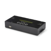 Picture of StarTech.com 1:1 Standalone Hard Drive Duplicator and Eraser, SAS and SATA HDD/SSD Cloner/Copier, Hard Drive Duplicator and Sanitizer, LCD Display, TAA Compliant