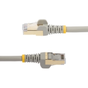 Picture of StarTech.com 0.50m CAT6a Ethernet Cable - 10 Gigabit Shielded Snagless RJ45 100W PoE Patch Cord - 10GbE STP Network Cable w/Strain Relief - Grey Fluke Tested/Wiring is UL Certified/TIA