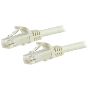 Picture of StarTech.com 5m CAT6 Ethernet Cable - White CAT 6 Gigabit Ethernet Wire -650MHz 100W PoE RJ45 UTP Network/Patch Cord Snagless w/Strain Relief Fluke Tested/Wiring is UL Certified/TIA