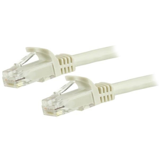 Picture of StarTech.com 5m CAT6 Ethernet Cable - White CAT 6 Gigabit Ethernet Wire -650MHz 100W PoE RJ45 UTP Network/Patch Cord Snagless w/Strain Relief Fluke Tested/Wiring is UL Certified/TIA
