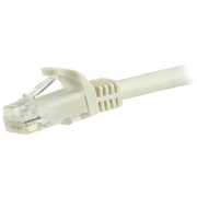 Picture of StarTech.com 5m CAT6 Ethernet Cable - White CAT 6 Gigabit Ethernet Wire -650MHz 100W PoE RJ45 UTP Network/Patch Cord Snagless w/Strain Relief Fluke Tested/Wiring is UL Certified/TIA