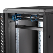 Picture of StarTech.com 1U Server Rack Shelf - Universal Rack Mount Cantilever Shelf for 19" Network Equipment Rack & Cabinet - Heavy Duty Steel – Weight Capacity 33lb/15kg - 7" Deep Tray, Black