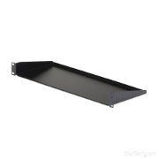 Picture of StarTech.com 1U Server Rack Shelf - Universal Rack Mount Cantilever Shelf for 19" Network Equipment Rack & Cabinet - Heavy Duty Steel – Weight Capacity 33lb/15kg - 7" Deep Tray, Black