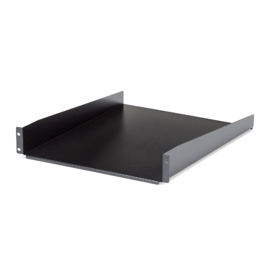 Picture of StarTech.com 2U Server Rack Shelf - Universal Rack Mount Cantilever Shelf for 19" Network Equipment Rack & Cabinet - Heavy Duty Steel – Weight Capacity 50lb/23kg - 22" Deep Tray, Black