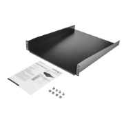 Picture of StarTech.com 2U Server Rack Shelf - Universal Rack Mount Cantilever Shelf for 19" Network Equipment Rack & Cabinet - Heavy Duty Steel – Weight Capacity 50lb/23kg - 22" Deep Tray, Black