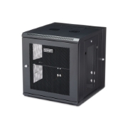 Picture of StarTech.com 4-Post 12U Wall Mount Network Cabinet with 1U Shelf, 19" Hinged Wall-Mounted Server Rack for Data / AV / Electronics / Computer Equipment, Flexible Vented Rack Enclosure