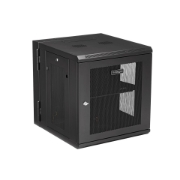 Picture of StarTech.com 4-Post 12U Wall Mount Network Cabinet with 1U Shelf, 19" Hinged Wall-Mounted Server Rack for Data / AV / Electronics / Computer Equipment, Flexible Vented Rack Enclosure