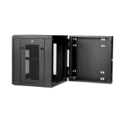Picture of StarTech.com 4-Post 12U Wall Mount Network Cabinet with 1U Shelf, 19" Hinged Wall-Mounted Server Rack for Data / AV / Electronics / Computer Equipment, Flexible Vented Rack Enclosure