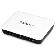 Picture of StarTech.com USB 3.0 to Gigabit Ethernet NIC Network Adapter with 3 Port Hub - White