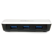 Picture of StarTech.com USB 3.0 to Gigabit Ethernet NIC Network Adapter with 3 Port Hub - White
