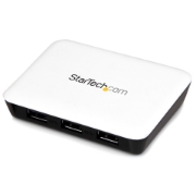 Picture of StarTech.com USB 3.0 to Gigabit Ethernet NIC Network Adapter with 3 Port Hub - White