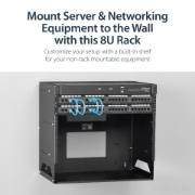 Picture of StarTech.com Wall-Mount Server Rack with Built-in Shelf - Solid Steel - 8U