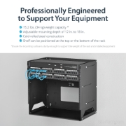 Picture of StarTech.com Wall-Mount Server Rack with Built-in Shelf - Solid Steel - 8U