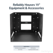 Picture of StarTech.com Wall-Mount Server Rack with Built-in Shelf - Solid Steel - 8U