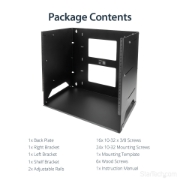 Picture of StarTech.com Wall-Mount Server Rack with Built-in Shelf - Solid Steel - 8U