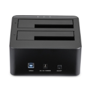 Picture of StarTech.com Dual-Bay USB 3.0 to SATA Hard Drive Docking Station, USB Hard Drive Dock, External 2.5/3.5" SATA I/II/III SSD/HDD Docking Station, Hot-Swap Hard Drive Bays, Top-Loading