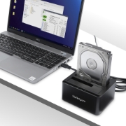 Picture of StarTech.com Dual-Bay USB 3.0 to SATA Hard Drive Docking Station, USB Hard Drive Dock, External 2.5/3.5" SATA I/II/III SSD/HDD Docking Station, Hot-Swap Hard Drive Bays, Top-Loading