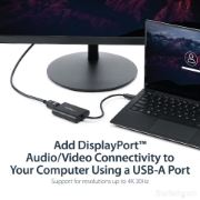 Picture of StarTech.com USB 3.0 to DisplayPort Adapter, USB DP Monitor Converter for Windows, 4K (no support for macOS/ChromeOS/Linux) - TAA