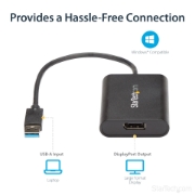 Picture of StarTech.com USB 3.0 to DisplayPort Adapter, USB DP Monitor Converter for Windows, 4K (no support for macOS/ChromeOS/Linux) - TAA