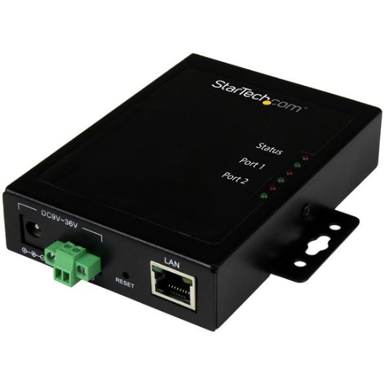 Picture of StarTech.com 2-Port Serial-to-IP Ethernet Device Server - RS232 - Metal and Mountable