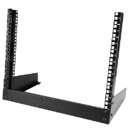 Picture of StarTech.com 2-Post 8U Desktop Server Rack, Small Open Frame 19in Computer Rack, Compact Network Rack for AV / Studio / Data / IT Equipment - Free Standing Two-Post Home/Office Rack