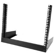 Picture of StarTech.com 2-Post 8U Desktop Server Rack, Small Open Frame 19in Computer Rack, Compact Network Rack for AV / Studio / Data / IT Equipment - Free Standing Two-Post Home/Office Rack