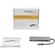 Picture of StarTech.com USB C Multiport Adapter - USB-C Travel Dock to 4K HDMI, 3x USB 3.0 Hub, SD/SDHC, GbE, 60W PD 3.0 Pass-Through - USB Type-C/Thunderbolt 3 - Replaces DKT30CSDHPD