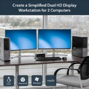 Picture of StarTech.com 2 Port Dual DisplayPort USB KVM Switch with Audio & USB 2.0 Hub