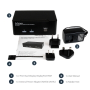 Picture of StarTech.com 2 Port Dual DisplayPort USB KVM Switch with Audio & USB 2.0 Hub