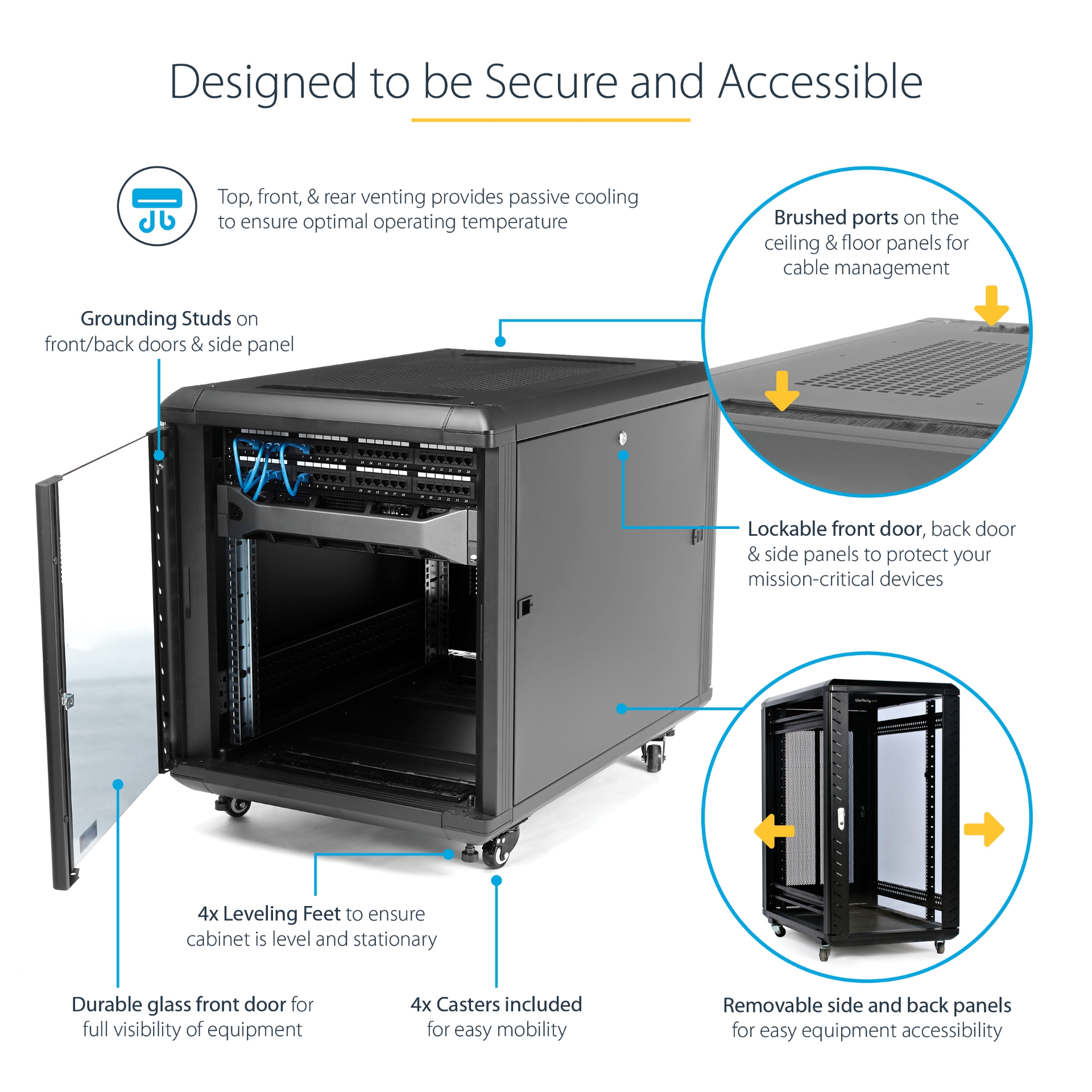 Loackable Server Rack Mount StarTech.com 4-Post 12U Server Rack Cabinet, Lockable 19