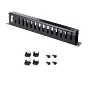 Picture of StarTech.com Horizontal 1U Server Rack Cable Management Finger Duct w/ Cover - 19" Network Rack Wire Duct Raceway Panel - Slotted Wire Duct
