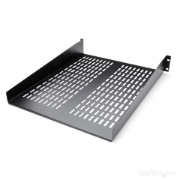 Picture of StarTech.com 2U Server Rack Shelf - Universal Vented Rack Mount Cantilever Tray for 19" Network Equipment Rack & Cabinet - Heavy Duty Steel – Weight Capacity 50lb/23kg - 22" Deep Shelf, Black