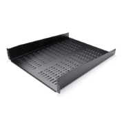 Picture of StarTech.com 2U Server Rack Shelf - Universal Vented Rack Mount Cantilever Tray for 19" Network Equipment Rack & Cabinet - Heavy Duty Steel – Weight Capacity 50lb/23kg - 22" Deep Shelf, Black
