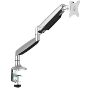 Picture of StarTech.com Desk Mount Monitor Arm - Heavy Duty Ergonomic VESA Monitor Arm - Single 9kg Display - Full Motion, Height Adjustable, Articulating - Aluminum - C-Clamp/Grommet - Silver