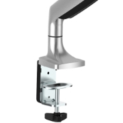 Picture of StarTech.com Desk Mount Monitor Arm - Heavy Duty Ergonomic VESA Monitor Arm - Single 9kg Display - Full Motion, Height Adjustable, Articulating - Aluminum - C-Clamp/Grommet - Silver