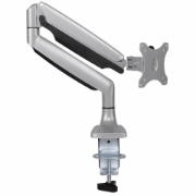 Picture of StarTech.com Desk Mount Monitor Arm - Heavy Duty Ergonomic VESA Monitor Arm - Single 9kg Display - Full Motion, Height Adjustable, Articulating - Aluminum - C-Clamp/Grommet - Silver