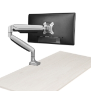 Picture of StarTech.com Desk Mount Monitor Arm - Heavy Duty Ergonomic VESA Monitor Arm - Single 9kg Display - Full Motion, Height Adjustable, Articulating - Aluminum - C-Clamp/Grommet - Silver