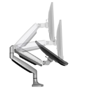 Picture of StarTech.com Desk Mount Monitor Arm - Heavy Duty Ergonomic VESA Monitor Arm - Single 9kg Display - Full Motion, Height Adjustable, Articulating - Aluminum - C-Clamp/Grommet - Silver