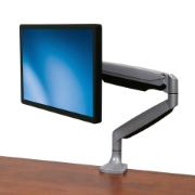 Picture of StarTech.com Desk Mount Monitor Arm - Heavy Duty Ergonomic VESA Monitor Arm - Single 9kg Display - Full Motion, Height Adjustable, Articulating - Aluminum - C-Clamp/Grommet - Silver